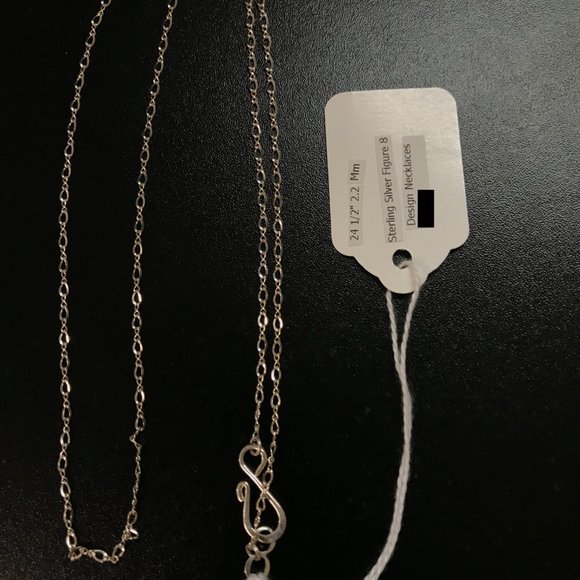 24 1/2" Sterling Silver Figure 8 Design Necklaces - Picture 1 of 7